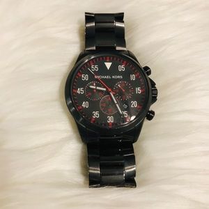 Michael Kors Men’s Watch - Black with Red Accents